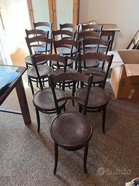 12 sedie antiche da bistrot in stile thonet