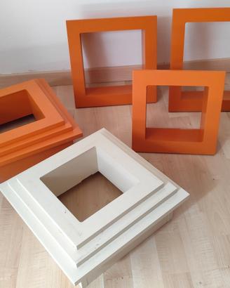 Mensole cubo da parete – Set 9 pezzi
