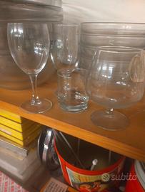 bicchieri vino , acqua,amari