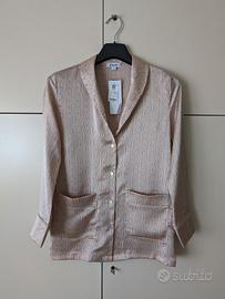 Blusa pigiama raso rosa e beige Etam
