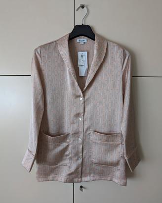 Blusa pigiama raso rosa e beige Etam