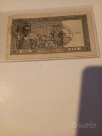 Banconota 10 dinari Occupazione Montenegro 