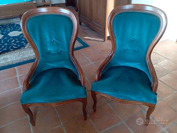 Due poltrone blu marino anni 50