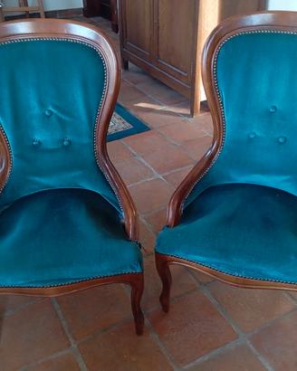 Due poltrone blu marino anni 50