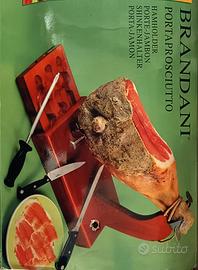 Porta prosciutto con supporto per taglio prosciutt
