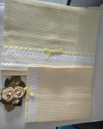 Set asciugamani in puro cotone