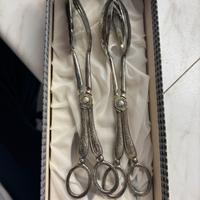 2 pinze da cucina placcate in argento