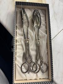2 pinze da cucina placcate in argento