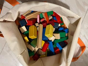 Set 175 pezzi cubetti in legno lucido