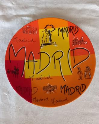 Piatto souvenir in ceramica "Madrid" vintage