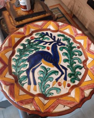 Due piatti decorativi vintage in ceramica sicilian