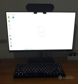 pc desktop + schermo + tastiera meccanica