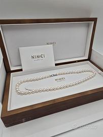 Collana Nimei con perle Akoya e chiusura Oro 18 Kt