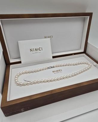 Collana Nimei con perle Akoya e chiusura Oro 18 Kt