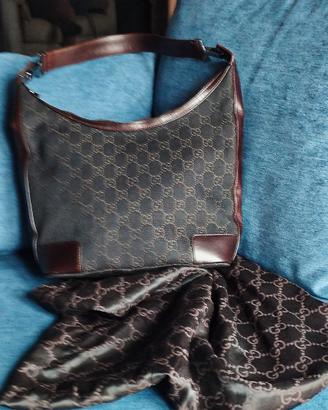 Borsa Gucci Hobo GG Dark Brown