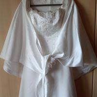 ABITO DA SPOSA O DA GALA IN RASO BIANCO TAGLIA 44