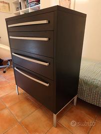 cassettiera nera 90x50x120