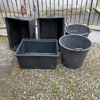 Set mastelli in plastica neri giardino 5 misure