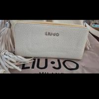 Portafoglio Liujo bianco con profili giallo nuovo 