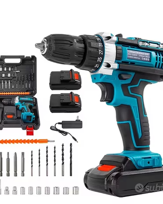 Avvitatore trapano 2 batterie potente ricaricabile
