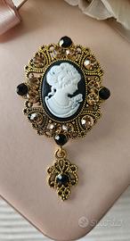 Spilla retrò vintage boheme cameo 