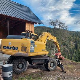 Scavatore  Komatsu PW200-7 con Woody WH6