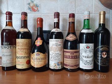 7 bottiglie di vino dal 1961 al 1993