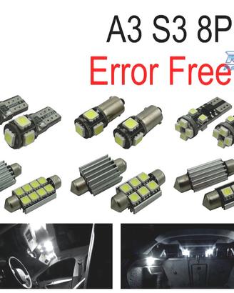 KIT 12 LAMPADE LED INTERNE PER AUDI A3 S3 8 P 06-1