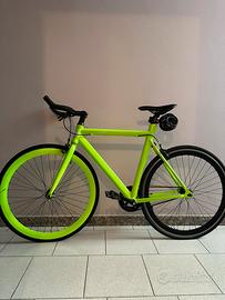 Bici Nova Fixed Gear Scatto Fisso verde fluo fixie