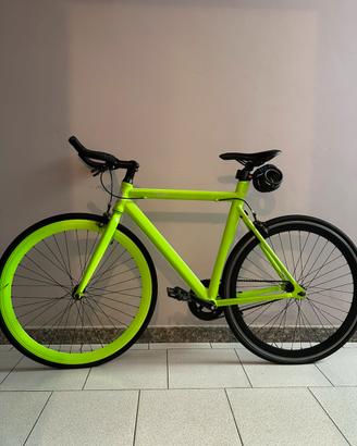 Bici Nova Fixed Gear Scatto Fisso verde fluo fixie