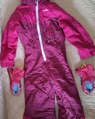Tuta sci integrale bambina e guanti 