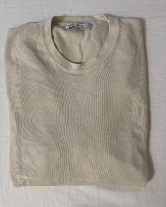 Maglietta beige Zara KINT taglia S – stile minimal
