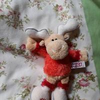 Pupazzo Peluche Nici Alce Renna Rosa Natale 22 cm