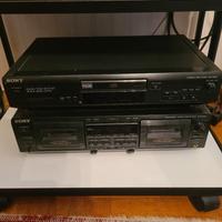 SONY CD player + doppia piastra a cassette Dolby S