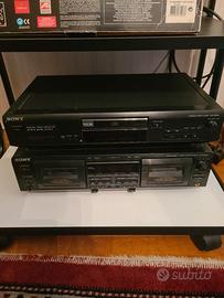 SONY CD player + doppia piastra a cassette Dolby S