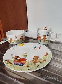 set pappa bimbi porcellana