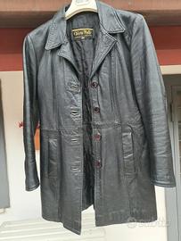 Giacca lunga VERA PELLE nera