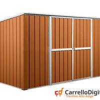 Casetta giardino in Acciaio 345x186 legno chiaro