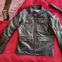 Giacca moto in pelle nera iXS Nick LD Classic 52