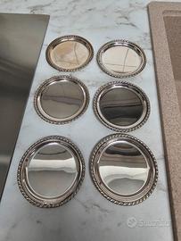 Piattini sottobicchiere in argento 800