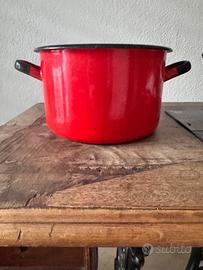 Pentola Vintage Smaltata Rossa