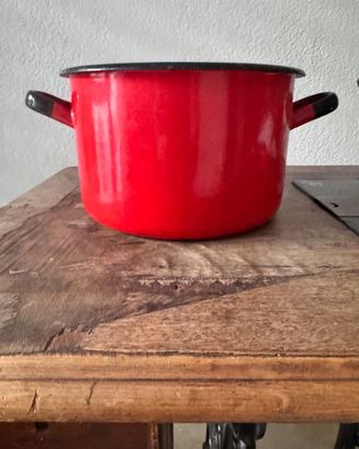Pentola Vintage Smaltata Rossa