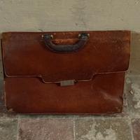 Borsa da lavoro vintage in cuoio marrone (Anni 70)