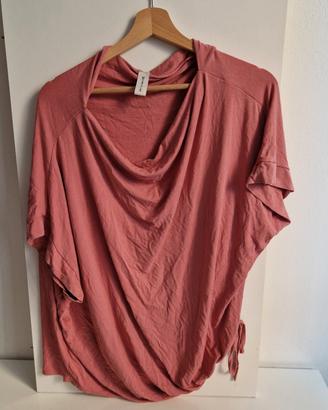 Maglietta donna Mystyle rosa antico scollo ampio