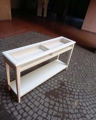 Tavolino in legno con top trasparente