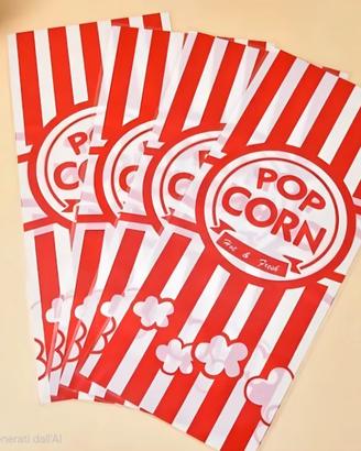 25 Sacchetti Usa e Getta in Plastica x Popcorn