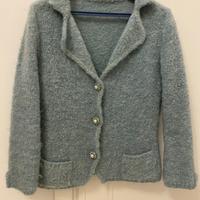 Giacca in lana bouclè verde acqua