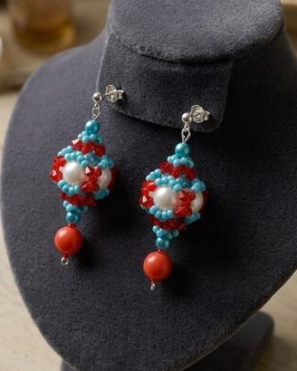 Orecchini Corallo Artigianali Boho Chic neoclassic