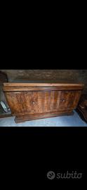 Mobile in radica di noce antiquariato con specchie