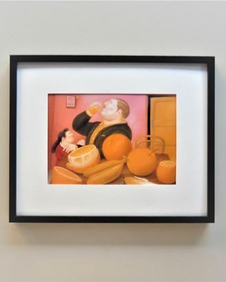 Quadro L'uomo che beve di Botero con cornice